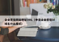 企业密信网站地址URL（申请企业密信id域名什么格式）