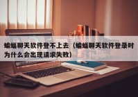 蝙蝠聊天软件登不上去（蝙蝠聊天软件登录时为什么会出现请求失败）