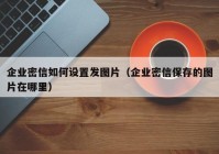 企业密信如何设置发图片（企业密信保存的图片在哪里）