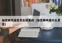 加密聊天语言怎么设置的（加密聊天是什么意思）