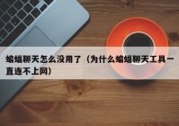 蝙蝠聊天怎么没用了（为什么蝙蝠聊天工具一直连不上网）