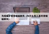为啥骗子爱用蝙蝠聊天（为什么有人喜欢用蝙蝠聊天）