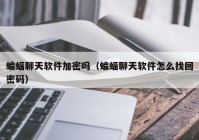蝙蝠聊天软件加密吗（蝙蝠聊天软件怎么找回密码）