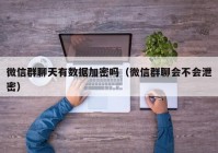 微信群聊天有数据加密吗（微信群聊会不会泄密）