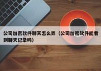 公司加密软件聊天怎么弄（公司加密软件能看到聊天记录吗）