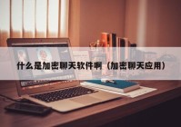 什么是加密聊天软件啊（加密聊天应用）