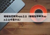 蝙蝠加密聊天app上口（蝙蝠加密聊天app上口令是什么）