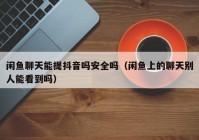 闲鱼聊天能提抖音吗安全吗（闲鱼上的聊天别人能看到吗）