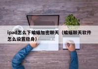 ipad怎么下蝙蝠加密聊天（蝙蝠聊天软件怎么设置隐身）