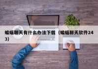 蝙蝠聊天有什么办法下载（蝙蝠聊天软件243）