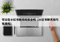 可以在小红书聊天吗安全吗（小红书聊天技巧有用吗）