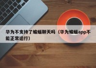 华为不支持了蝙蝠聊天吗（华为蝙蝠app不能正常运行）