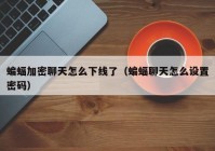 蝙蝠加密聊天怎么下线了（蝙蝠聊天怎么设置密码）