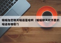 蝙蝠加密聊天暗语是啥啊（蝙蝠聊天软件里的暗语有哪些?）