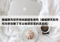蝙蝠聊天软件双向撤回有用吗（蝙蝠聊天软件对方把你删了可以收到你发的消息吗）