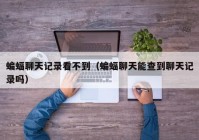 蝙蝠聊天记录看不到（蝙蝠聊天能查到聊天记录吗）