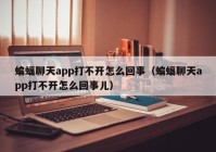 蝙蝠聊天app打不开怎么回事（蝙蝠聊天app打不开怎么回事儿）