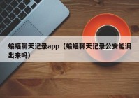 蝙蝠聊天记录app（蝙蝠聊天记录公安能调出来吗）