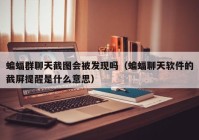 蝙蝠群聊天截图会被发现吗（蝙蝠聊天软件的截屏提醒是什么意思）