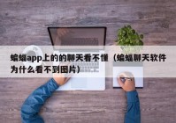 蝙蝠app上的的聊天看不懂（蝙蝠聊天软件为什么看不到图片）