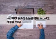 soul聊天软件怎么加密码锁（soul怎样设置密码）