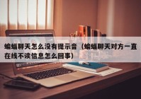 蝙蝠聊天怎么没有提示音（蝙蝠聊天对方一直在线不读信息怎么回事）