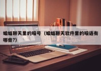 蝙蝠聊天里的暗号（蝙蝠聊天软件里的暗语有哪些?）