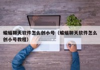 蝙蝠聊天软件怎么创小号（蝙蝠聊天软件怎么创小号教程）