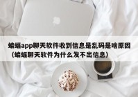 蝙蝠app聊天软件收到信息是乱码是啥原因（蝙蝠聊天软件为什么发不出信息）