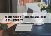 蝙蝠聊天app下l（蝙蝠聊天app下载安卓怎么下载不了）