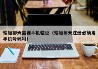 蝙蝠聊天需要手机验证（蝙蝠聊天注册必须用手机号码吗）