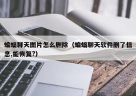 蝙蝠聊天图片怎么删除（蝙蝠聊天软件删了信息,能恢复?）