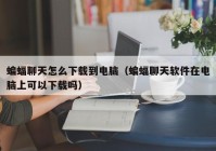 蝙蝠聊天怎么下载到电脑（蝙蝠聊天软件在电脑上可以下载吗）