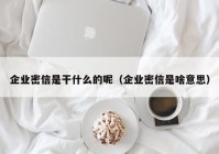企业密信是干什么的呢（企业密信是啥意思）