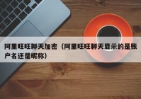 阿里旺旺聊天加密（阿里旺旺聊天显示的是账户名还是昵称）