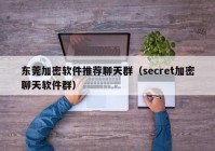 东莞加密软件推荐聊天群（secret加密聊天软件群）