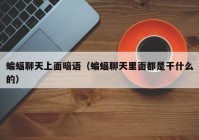 蝙蝠聊天上面暗语（蝙蝠聊天里面都是干什么的）