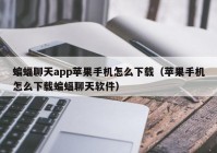 蝙蝠聊天app苹果手机怎么下载（苹果手机怎么下载蝙蝠聊天软件）