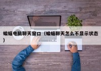蝙蝠电脑聊天窗口（蝙蝠聊天怎么不显示状态）