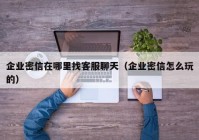 企业密信在哪里找客服聊天（企业密信怎么玩的）