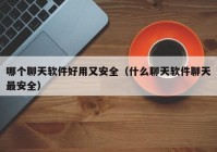 哪个聊天软件好用又安全（什么聊天软件聊天最安全）