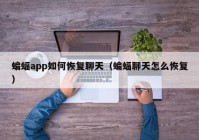 蝙蝠app如何恢复聊天（蝙蝠聊天怎么恢复）