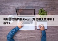 有加密功能的聊天app（加密聊天软件哪个最火）