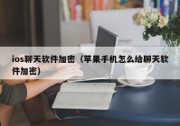 ios聊天软件加密（苹果手机怎么给聊天软件加密）