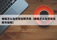 蝙蝠怎么加密微信聊天框（蝙蝠怎么加密微信聊天框呢）