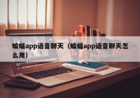 蝙蝠app语音聊天（蝙蝠app语音聊天怎么用）
